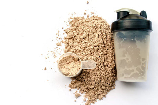 powder meal replacement shakes for outdoorsman next to a shaker bottle