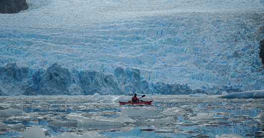 Best Meal for Sea Kayaking is Recpak used here off the shore of Patagonia