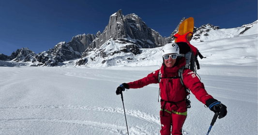 Chantell Astorga in front of Broken tooth in Alaska
