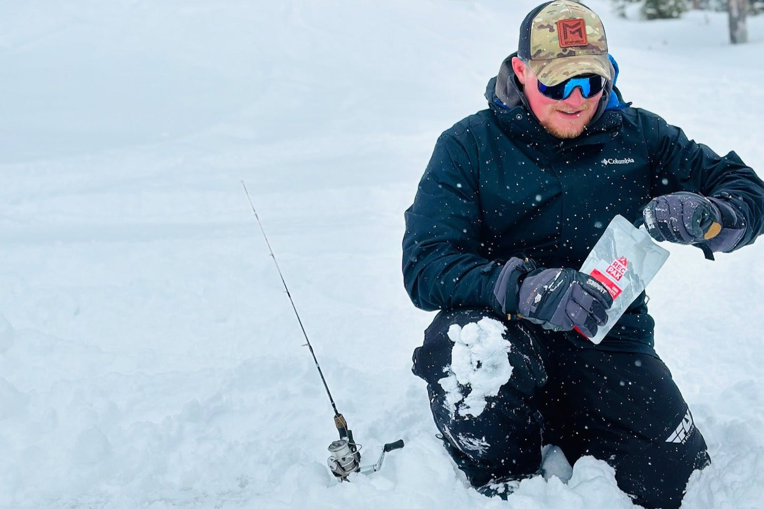 using RecPak while ice fishing a perfect backcountry meal