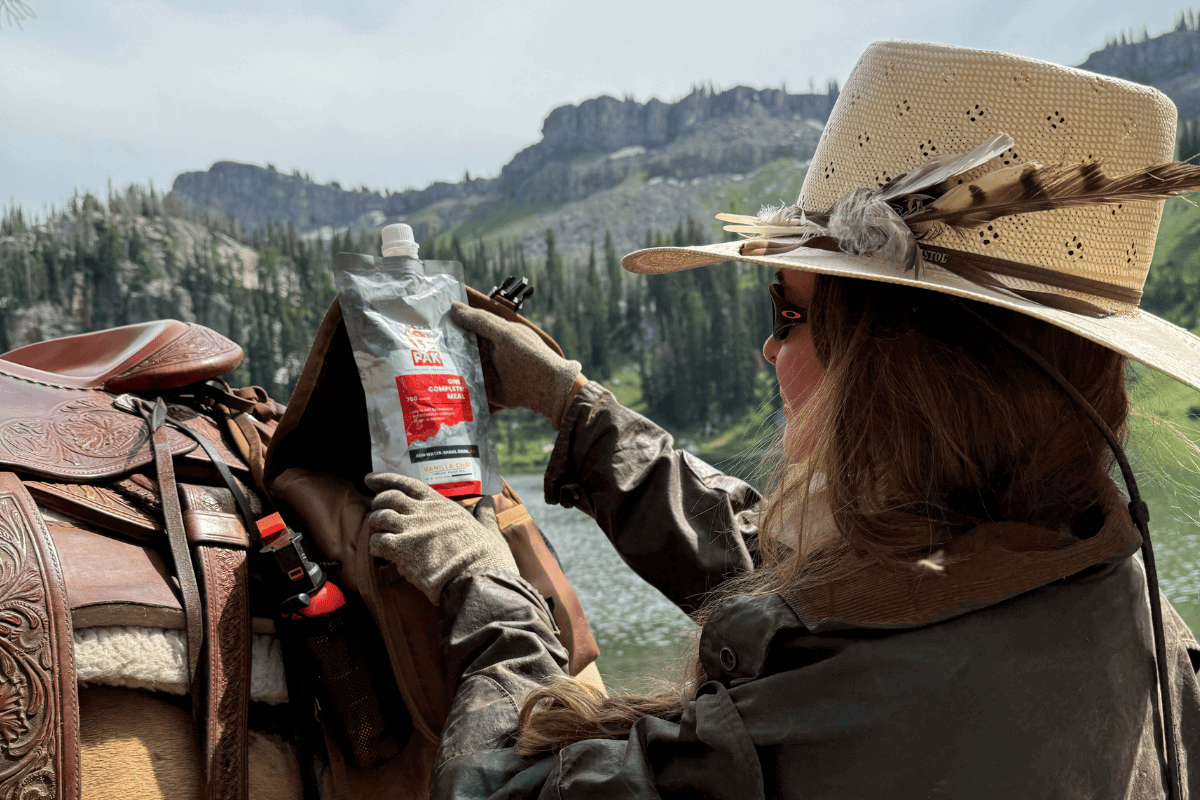 woman horse packing and using RecPak the perfect meal for hunters